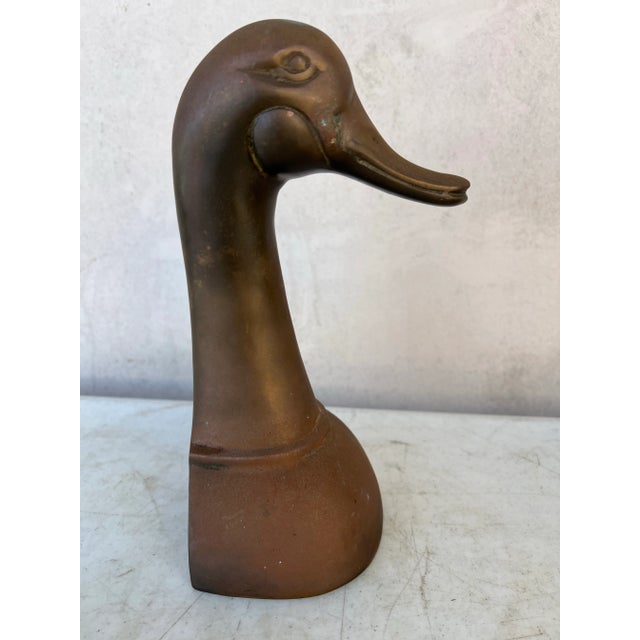 Mid 20th Century Vintage Brass Duck Head For Sale - Image 5 of 6
