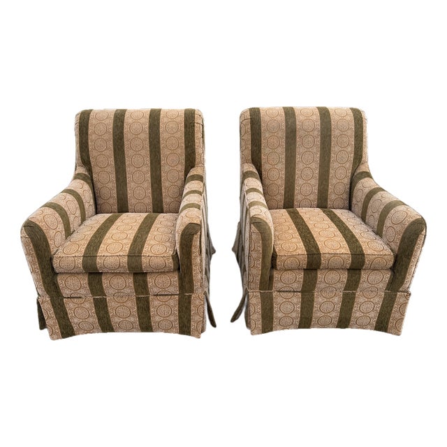 Custom Rolled Arm Club Chairs - A Pair For Sale