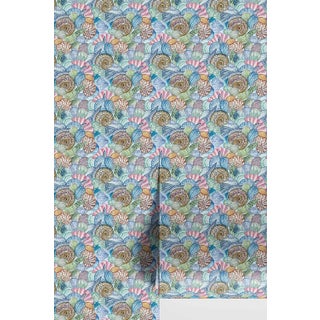 Shell of a Good Time Grasscloth Wallpaper by House Party | Ocean Blue | 6 Yards For Sale