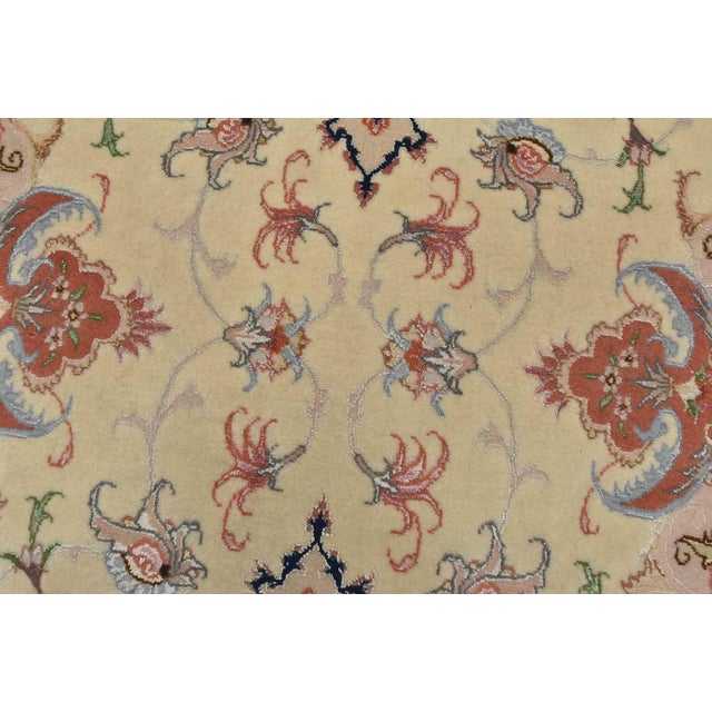 Fine Tabriz Runner 2’8” X 15’6” Ivory Wool Traditional Hand-Knotted Oriental Rug For Sale - Image 9 of 15