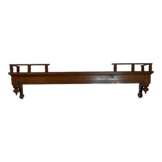 Vintage Traditional Mahogany Wall Mounted Shelf With Corner Rails For Sale
