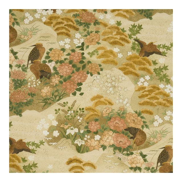 Schumacher Golden Hills Fabric In Neutral For Sale