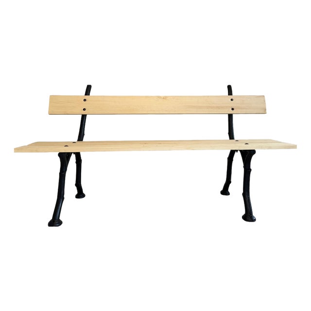 Country-Style Garden Bench in Iron For Sale