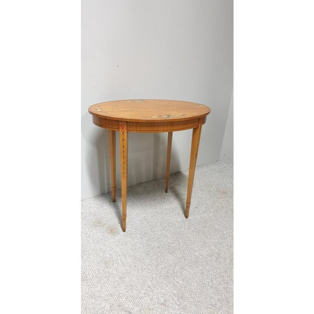 Wood Vintage Satinwood Painted Occasional Table For Sale - Image 7 of 7