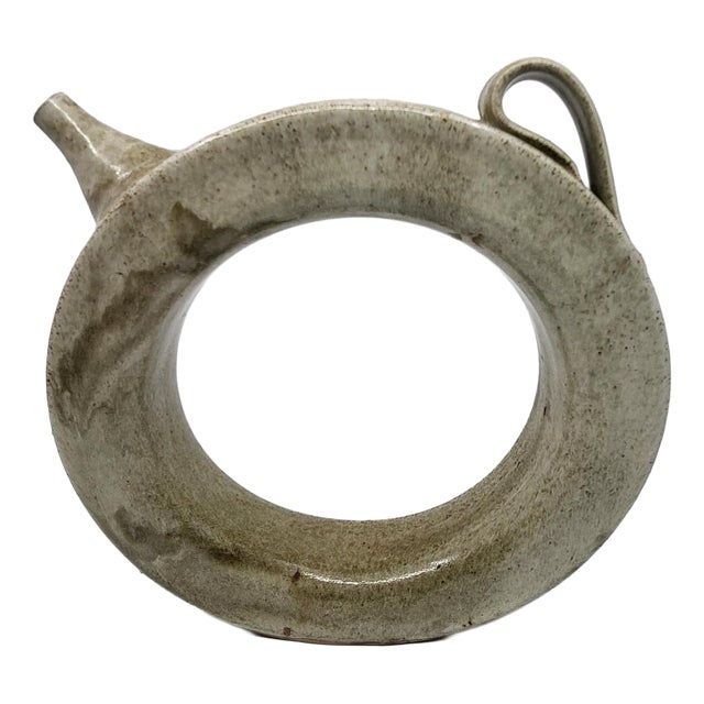 Sculptural Crown-Shaped Glazed Stoneware Pitcher, France, 1970s For Sale
