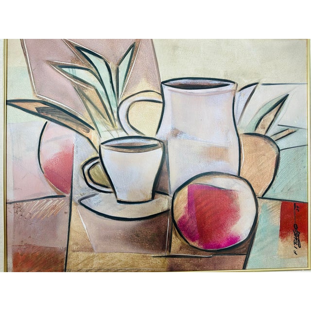 Modern Large Cubanist Style Modern Painting For Sale - Image 3 of 6