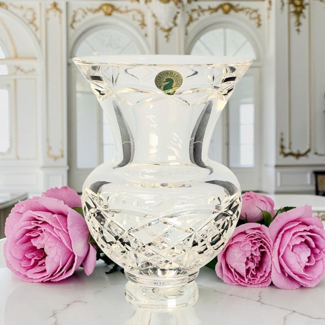 This Waterford Kieran cut crystal vase was produced in Ireland during the Late 20th Century. Executed in heavy lead...