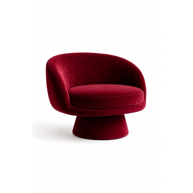 Batik Burgundy Velvet Chair by Alexandre Ligios For Sale - Image 4 of 12