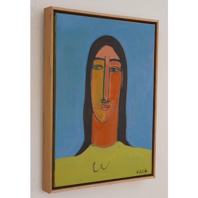 Portraiture "Chartreuse Woman", Original Painting by Rebecca Jack (Framed) For Sale - Image 3 of 5