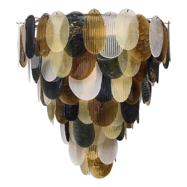 Organic Venetian Glass Chandelier in Earth Hues, Murano, Italy For Sale