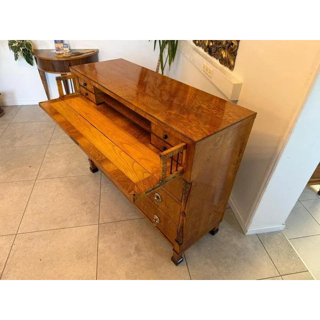 Biedermeier Writing Chest of Drawers in Ash For Sale - Image 12 of 18