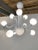 Lively Murano glass chandelier in glossy white color. Contemporary piece of italian art of blowing glass. Very elegant for...