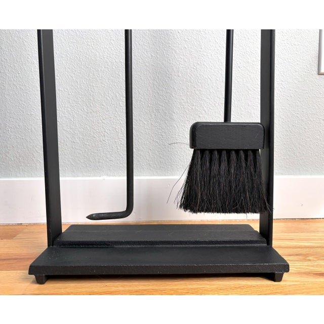 Black Midcentury Pilgrim Fireplace Tool Set in the Style of George Nelson- 4 Tools + Holder For Sale - Image 8 of 11