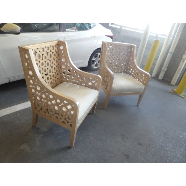Contemporary -Contemporary Donut Circle Lounge Chairs - a Pair For Sale - Image 3 of 11