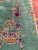 Green Vintage Chinese Art Deco Hand-Knotted Wool Rug, Floral Design, 1920s, 9' x 12' For Sale - Image 8 of 15