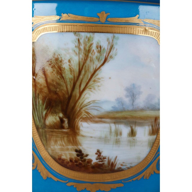 Covered Vases in Polychrome Porcelain in the Style of Sèvres, Set of 2 For Sale - Image 17 of 18