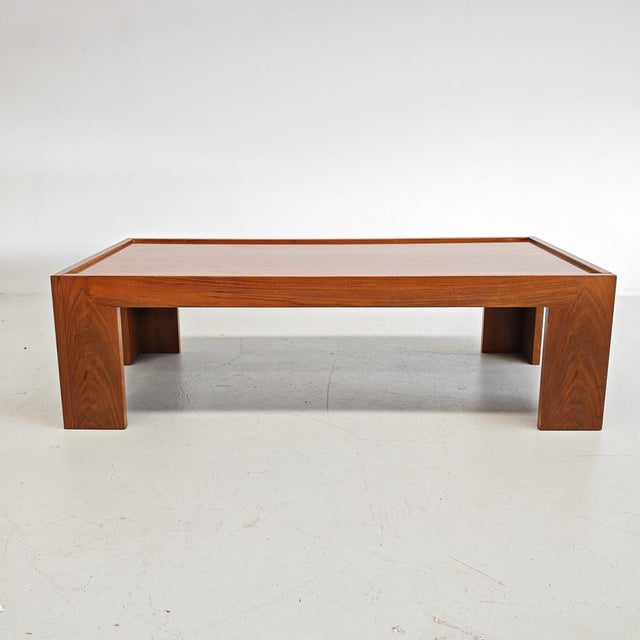 Vintage Rectangular Walnut Coffee Table, 1970s For Sale - Image 3 of 14