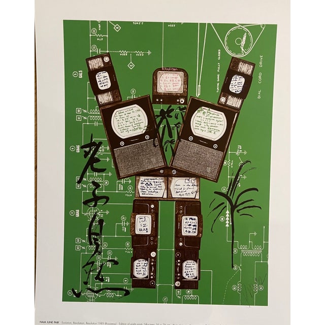 Own a piece of art history! This poster by Nam June Paik, the visionary father of video art, is a profound testament to...