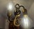 Vintage Hollywood Regency Amber Glass Genie Bottle Table Lamp For Sale - Image 4 of 7