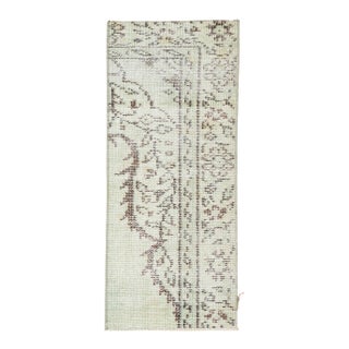 Vintage Light Green Mini Rug Fragment - 1`2″ X 2`9″ For Sale