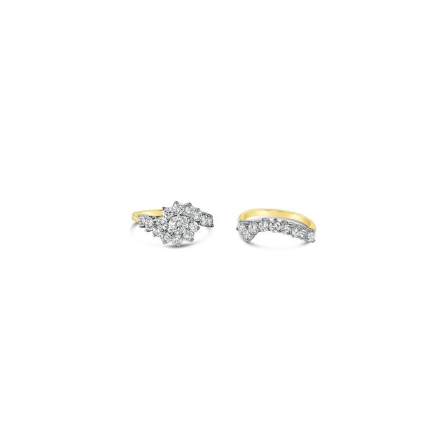 Two Carat Diamond Wedding Ring Set, Size 6 For Sale - Image 4 of 5