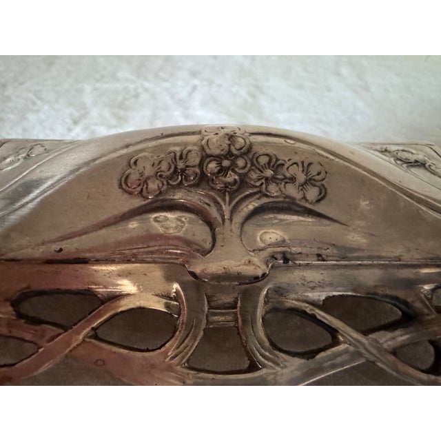 Antique Art Nouveau Silver Plated Stamp Box For Sale - Image 11 of 12