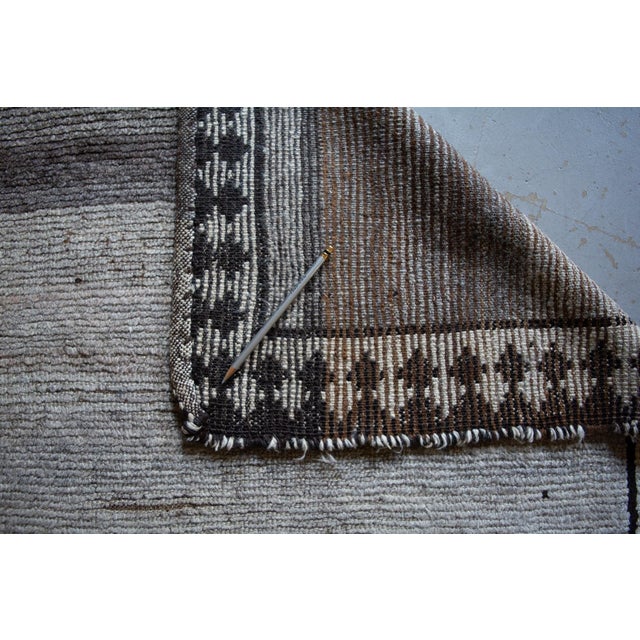 1940s Antique Tribal Geometric Brown Cream With Abrash Rug Runner - 3’4” X 6’8” For Sale - Image 10 of 10