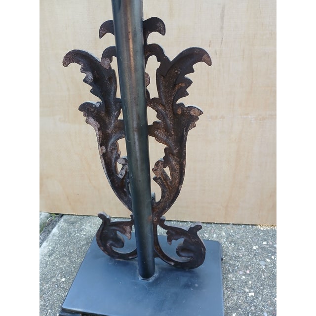 1990s Tuscan Style Scroll Cast Iron Lamps a Pair For Sale In Houston - Image 6 of 11