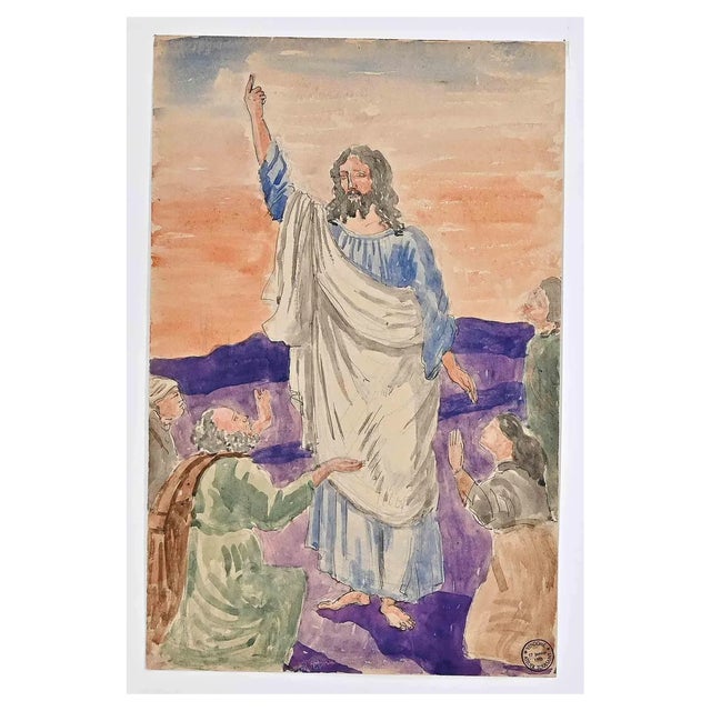 Gaston Touissant, The Redeemer, Original Drawing, Early 20th-Century For Sale