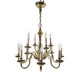 Italian Brass Chandelier by Art M.D., 1990s For Sale