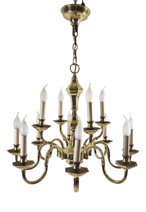 Italian Brass Chandelier by Art M.D., 1990s