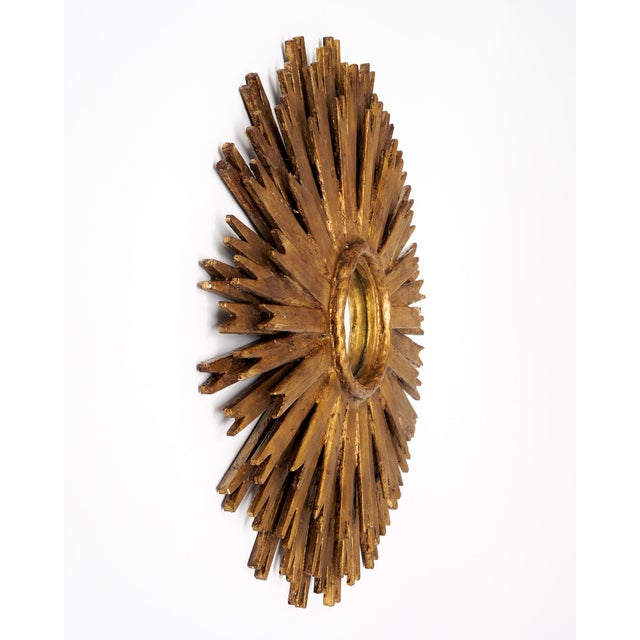 Wood Spanish Vintage Sunburst Mirrors For Sale - Image 7 of 9