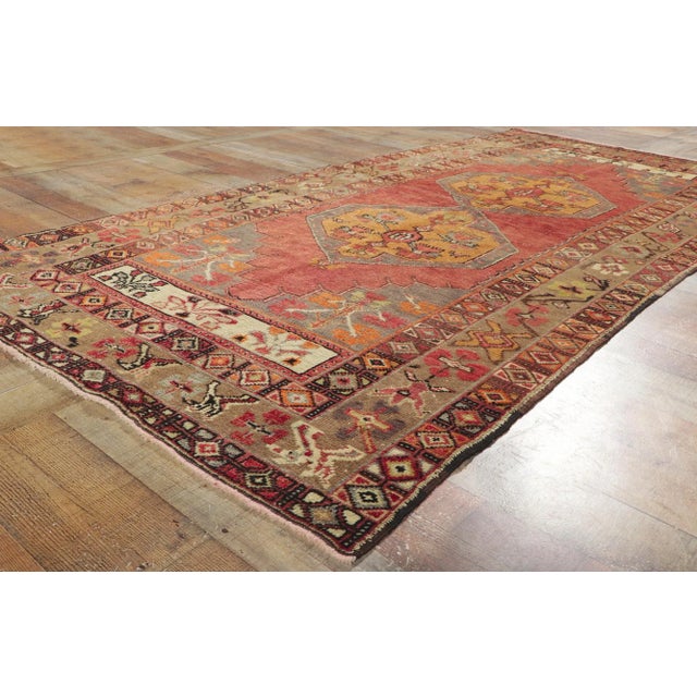 Textile Vintage Turkish Oushak Rug - 04'02 X 08'10 For Sale - Image 7 of 10