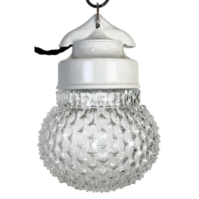 Vintage White Porcelain Pendant Light, 1970s For Sale - Image 16 of 16