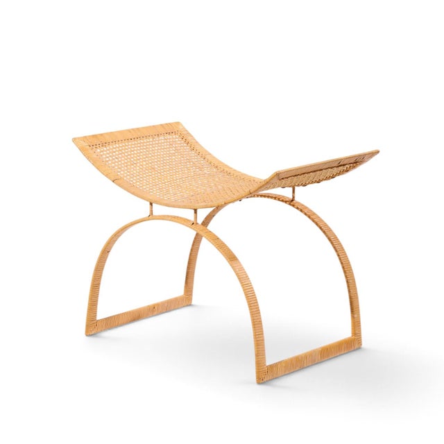 Brown Harvey Probber Artisan Collection Mid Century Rattan Over Steel Stools - Pair For Sale - Image 8 of 12