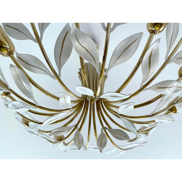 Mid-Century Modern Vintage Floral Pendant Light from Vereinigte Werstaetten, 1950s For Sale - Image 3 of 18