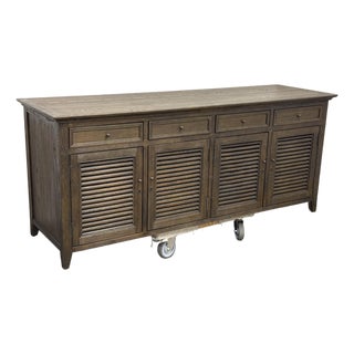 Restoration Hardware Driftwood Oak Shutter Sideboard For Sale