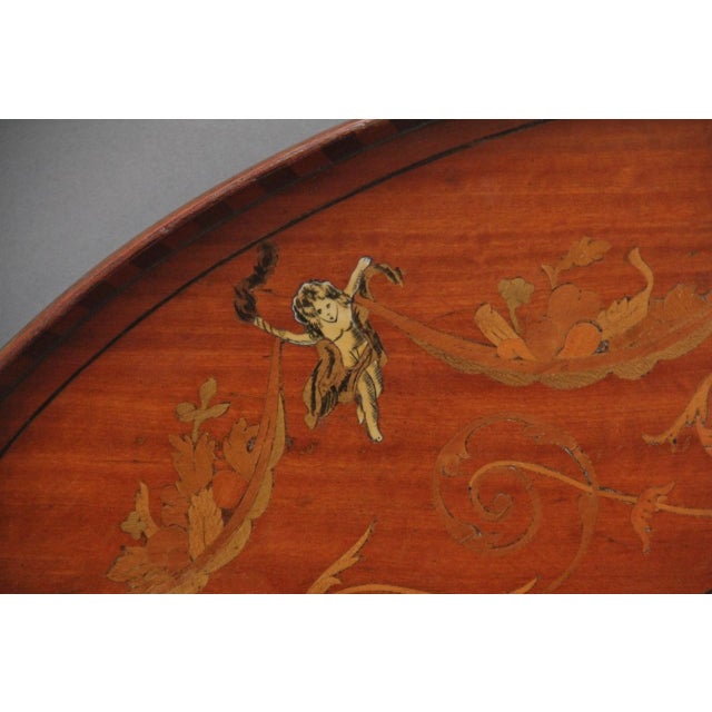 Wood 19th Century Inlaid Satinwood Tray, 1880s For Sale - Image 7 of 12