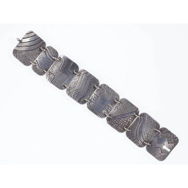 Modern Jared Chavez Santo Domingo modernist sterling Link bracelet For Sale - Image 3 of 5