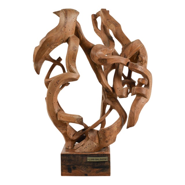 Stylized Wooden Sculpture by Luigi Balducci, 1970 For Sale