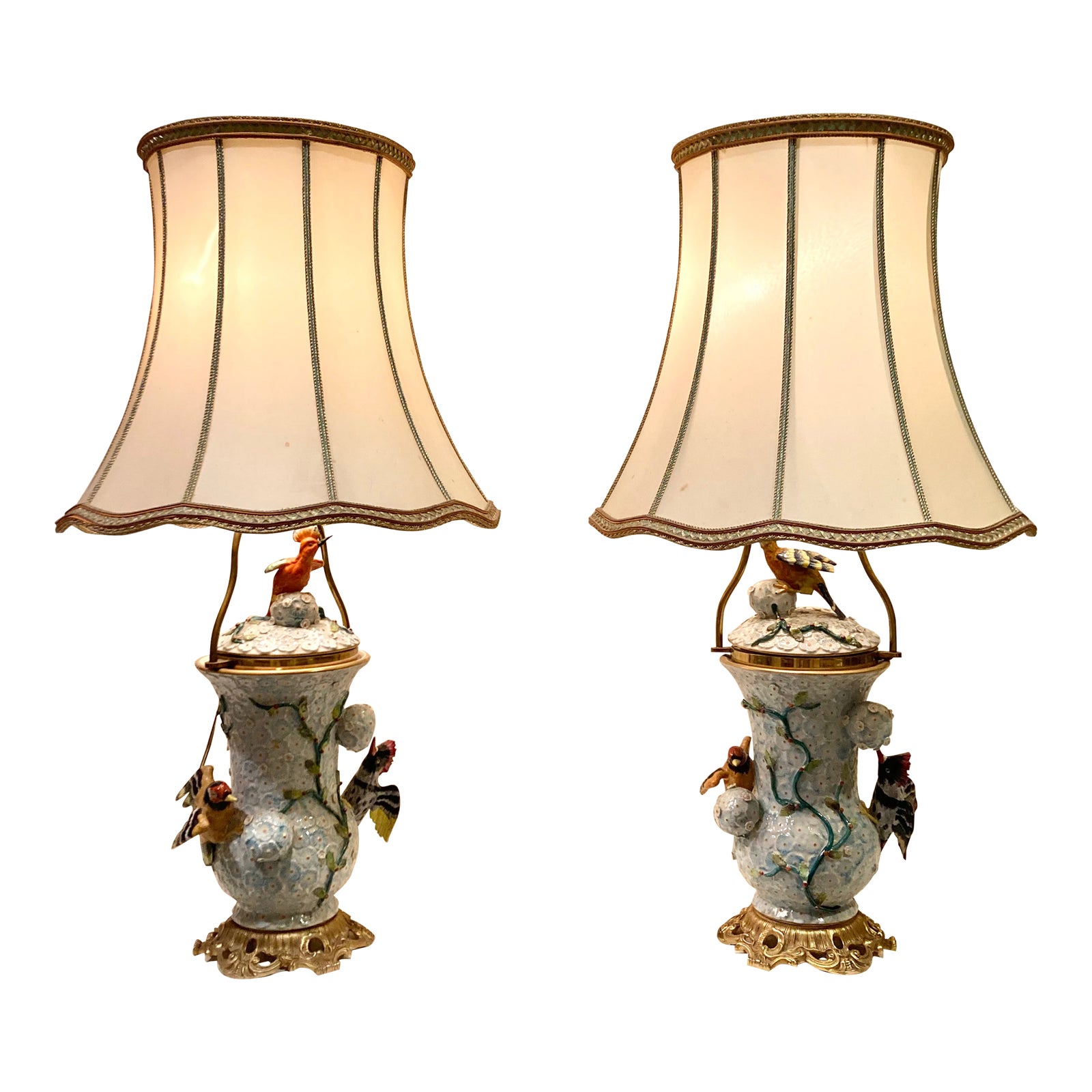 18th Century Rococo Vincennes Porcelain Lamps - A Pair | Chairish