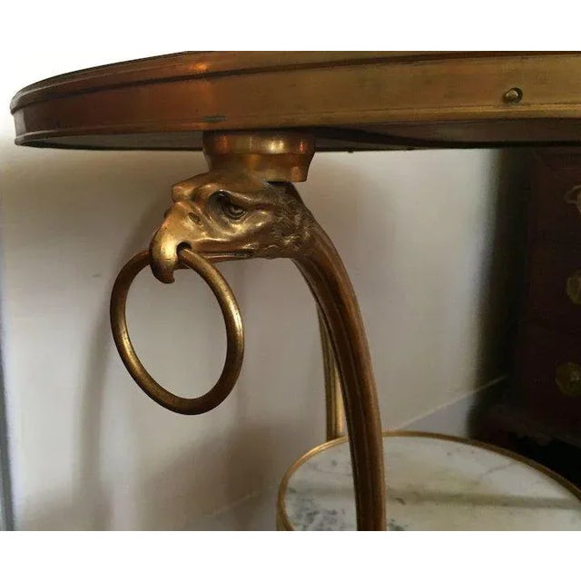 Antique French Gilt Bronze and White Marble Round Gueridon Table For Sale In New York - Image 6 of 11