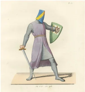 Medieval Knight in Chainmail, 1845, Paper