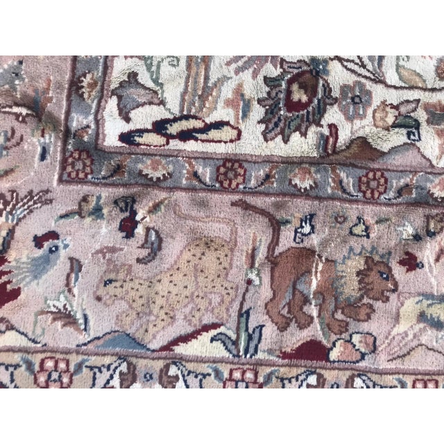 Vintage Pakistani Wool and Silk Rug For Sale - Image 10 of 18
