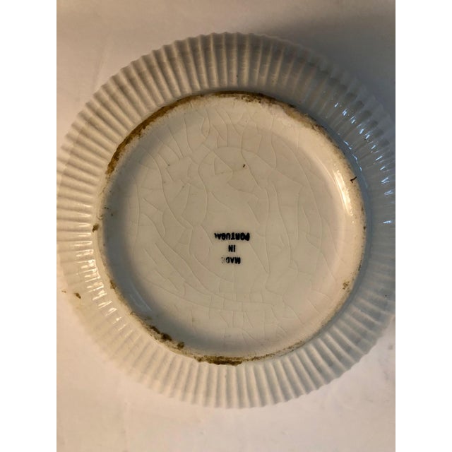 White Portugal Blanc De Chine Ribbed Decorative Covered Bowl With Rose For Sale - Image 8 of 11