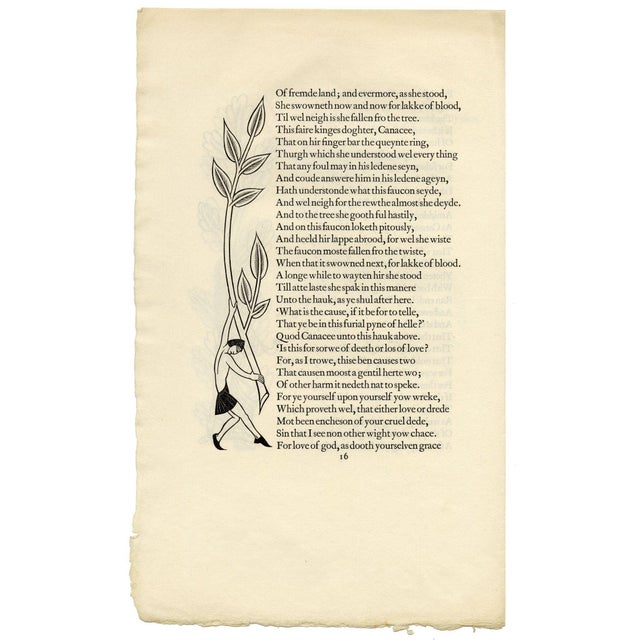 Paper Eric Gill, The Canterbury Tales, Vol IV, 1931, Engraving For Sale - Image 7 of 9
