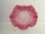Bohemian Victorian Art Glass Pink (Cranberry) Satin Glass Bride's Bowl, Diamond Optic Quilting, Fine Enameled Flowers...