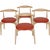 CH-20 Chairs in Beech and Red Leather by Hans Wegner, Set of 4 For Sale - Image 5 of 17