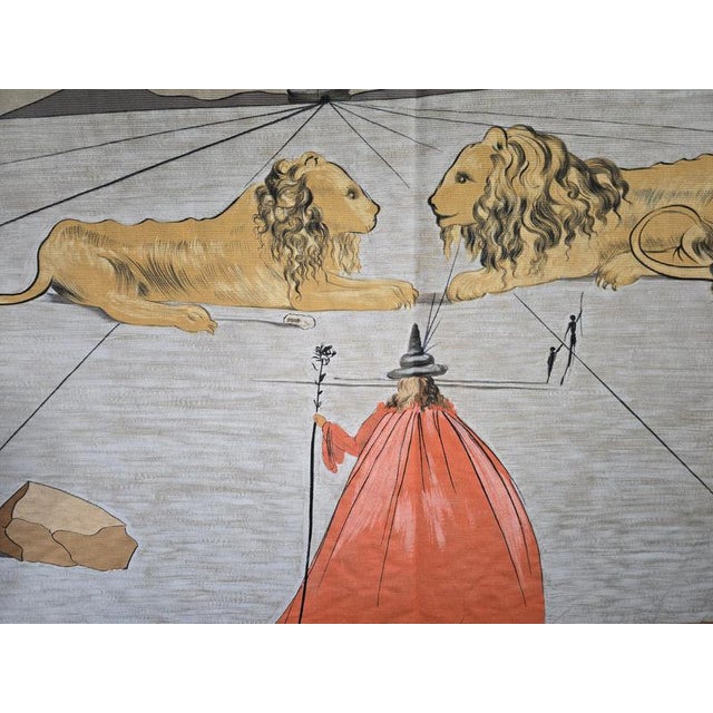 Salvador Dalí, Surrealist Textile Panel with Lions, 1970, Wool For Sale - Image 3 of 13