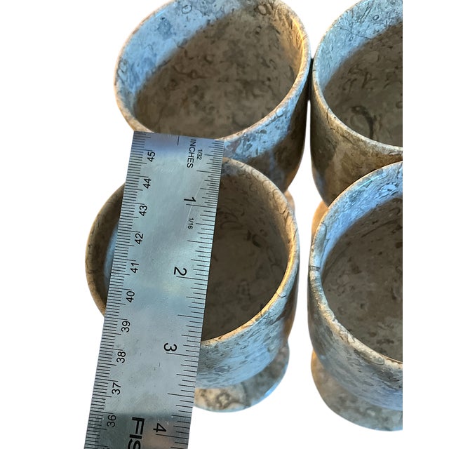 1970s Fossilized Italian Marble Stone Wine Goblets- Set of 4 For Sale - Image 9 of 10